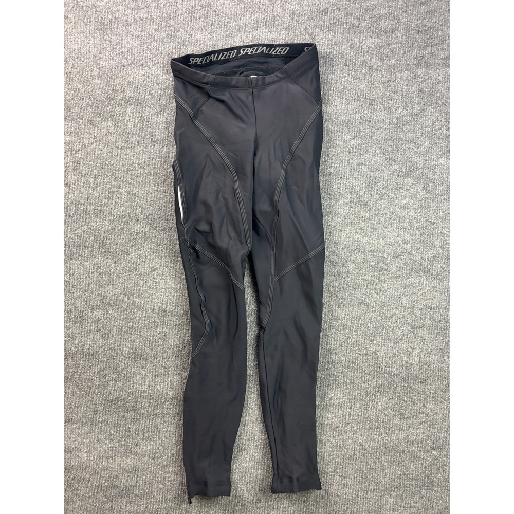Specialized Cycling Tights Womens Small Black Padded Leggings Reflective Zippers